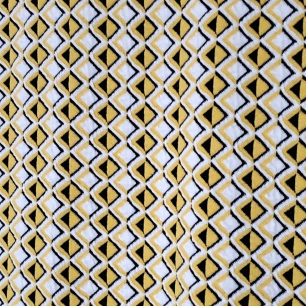 Zara Jacquard Midi Pencil Tube Skirt Yellow, White, Black Size Large - Picture 6 of 9